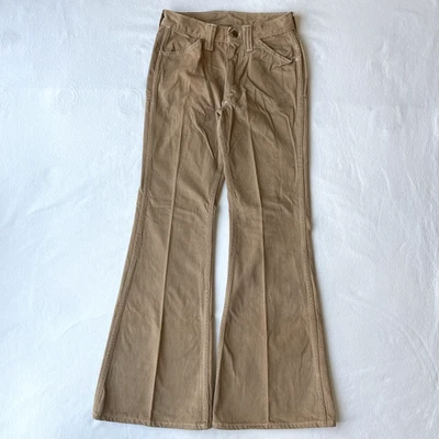 VTG 1970's Lee Leen Flare Pants 26x31 Brown Deadstock Talon Zipper Bell Bottom - Image 1 of 4