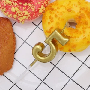 Gold Glitter Happy Birthday Numeral Candles Number Candles Cake Topper - Picture 1 of 11