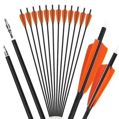 SURWOLF 28" 30" 31" Carbonpfeile 4" Naturfedern SP500 Bogenschießen Bogen Jagdpfeile