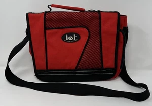 Vtg LEI Messenger Bag Y2K 90’s Crossbody Shoulder Red Embroidered School Travel - Picture 1 of 24