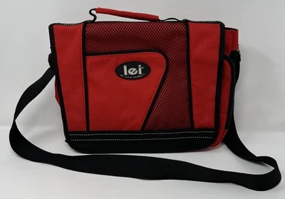 Bolso Mensajero LEI De Colección Y2K Años 90 Bandolera Hombro Rojo Bordado Viaje Escolar Foto 1 de 4
