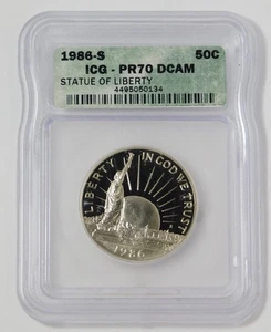 1986-S Commemorative Statue of Liberty Centennial Half Dollar. TOP GRADE! PR-70 - Picture 1 of 2