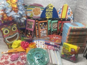 Luau Party Supplies LOT Hawaiian Napkins Leis Drink Picks Decorations Platters - Picture 1 of 20