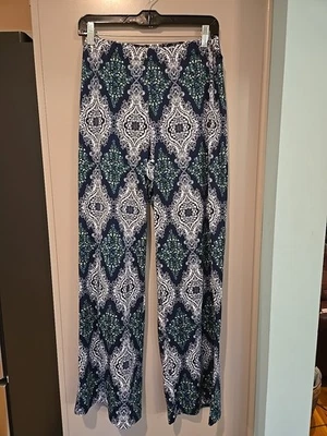  New Directions Palazzo PANTS Wide Leg Slinky Boho Hippie L - Image 1 of 4