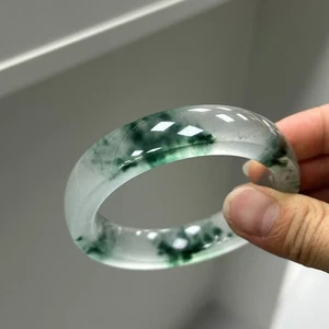 Brazalete Pulseras Real Natural Alto Hielo Myanmar Verde Jadeíta 56MM - Imagen 1 de 12
