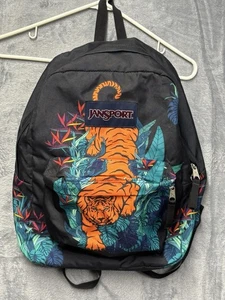 Jansport Rucksack Tiger Jungle schwarz orange Reißverschluss zwei Taschen - Bild 1 von 6