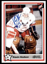 1990-91 7th Inning Sketch OHL Kevin Hodson Auto Sault Ste. Marie Greyhounds #158