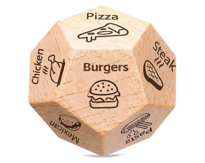 Food Decision Dice  -  Gifts for Him Her, Date Night Dice Couples - Image 1 of 2