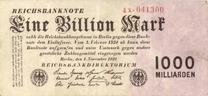 Germany Weimar Republic 1 Billion Mark Banknote 1923 - Picture 1 of 2