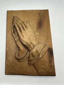 Praying Hands Hand Carved Wood ALBRECHT DURER Wall Hanging - Picture 1 of 5