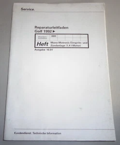 Manuel VW Golf III 3 Mono Motronic Système D'Injection Système à Partir De 1992 - Photo 1/1