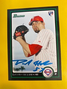 44846 2010 Bowman #194 David Herndon PHILLIES ROOKIE HAND SIGNED AUTOGRAPH