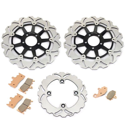 Front Rear Brake Rotors Pads For Kawasaki Ninja ZX6R 1998 1999 2000 2001 2002 - Image 1 of 4