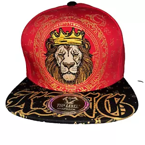 Top Level Lion King Embroidered Hip Hop Snapback Adjustable Flat Bill Hat Cap - Picture 1 of 10