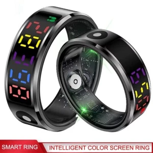 IP68 Waterproof R12Color Screen Smart Ring Heart Rate Blood Oxygen Sleep Monitor - Picture 1 of 32