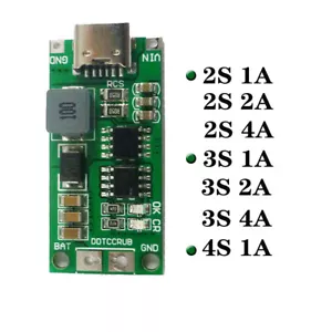 1-4A 2S/3S/4S Boost 18650 Li-ion Battery Charger DC3-6V to 8.4/12.6/16.8V Type-C - Picture 1 of 19