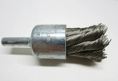 WEILER 10029 3/4" .014 Stainless Steel Knot Wire End Brush 3/4 22,000 RPM USA