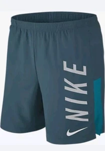 New Nike Men's Flex RUNNING SHORTS Dri Fit Green Graphic (Small) 8"  943365 425 - Picture 1 of 8