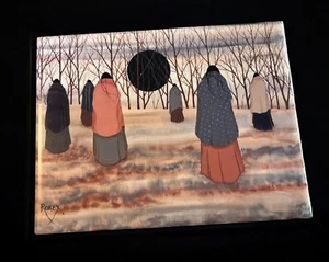 Azulejo Jeanne Rorex Bridges Oklahoma artista nativo en el bosque 8 X 6 con soporte - Imagen 1 de 12