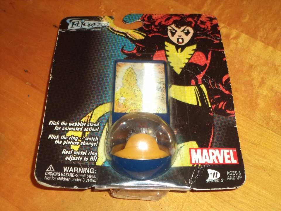 Marvel Flickers Metal Ring - Dark Phoenix - Series 2 Animated Wobbler Stand NIB! Foto 1 de 1