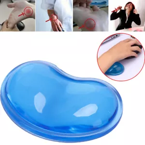 Almohadilla de ratón ondulada de gel azul soporte para computadora portátil de escritorio PC - Imagen 1 de 4