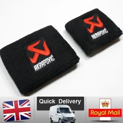 Motorcycle Front & Rear Brake Fluid Reservoir Sock Cover Akrapovic UK STOCK!! - Image 1 of 4