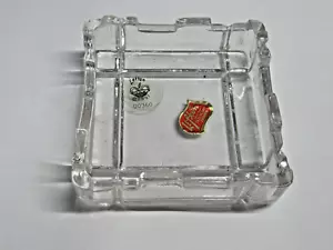 Vintage 1991 Lefton Glass Trinket Dish Ashtray 3" Square with Tags - Picture 1 of 5