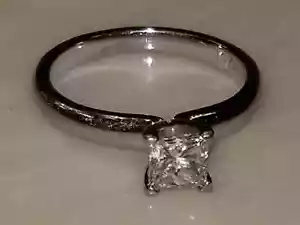 RARE GIA MAYORS BIRKS .52 PRINCESS NATURAL DIAMOND WEDDING ENGAGEMENT RING BAND - Picture 1 of 10