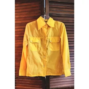 Giacca cappotto giallo Pacific Trail Jaquette anni 80 giacca a vento chiusura con bottoni a pressione - Foto 1 di 9