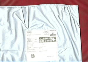 Paquete postal de plástico 2016 con pegatina ""Correo aéreo masivo acelerado"" de Holanda - Imagen 1 de 6