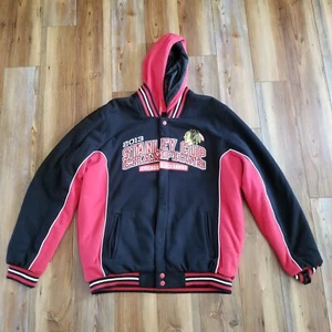 CHICAGO BLACKHAWKS 2013 CHAMPIONSHIP JH DESIGN JACKET COAT w/ HOOD. REVERSABLE - Picture 1 of 10