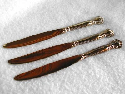 Tres cuchillos lisos GRAND MASTER de GODINGER oro electrochapado floral Foto 1 de 2