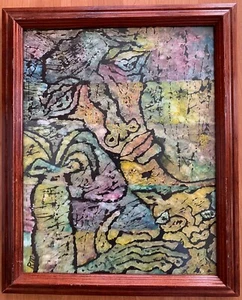 Mid Century Modernist Abstract Portrait Expressionist Modern Painting R. Mattson - Picture 1 of 4