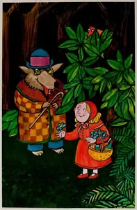 Poster Vintage Originale Tomi Ungerer Cappuccetto Rosso Fiaba Bambini - Foto 1 di 1