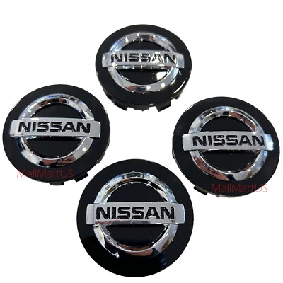 Set of 4 Black Nissan Wheel Center Cap 54mm for Altima Maxima Murano Versa Leaf - Image 1 of 4