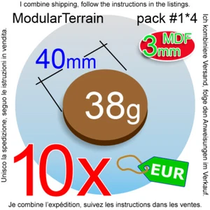 10x 3mm MDF 40mm Round Base Socle Rond War Hammer 40k Infinity Age Of Sigmar - Imagen 1 de 7