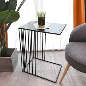 Coffee End Side Table Rectangular Metal Black Table - Picture 1 of 5