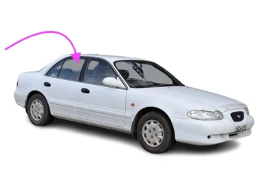 Fits: 1998-2000 Lexus GS 300,400 4D Sedan Passenger Rear Right Door Window Glass - Image 1 of 4