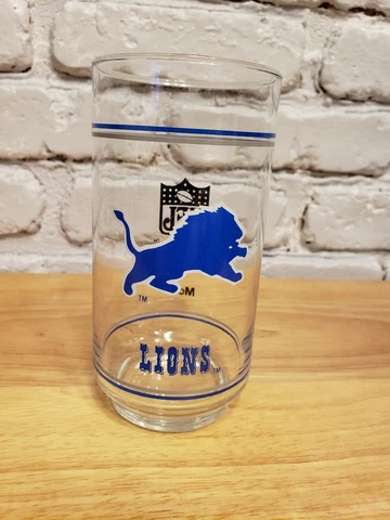 Detroit Lions Vintage NFL 14oz Drinking Glass - Mobil Promo Cover