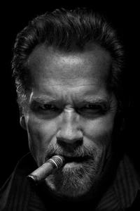 Arnold Schwarzenegger avec acteur de cigare impression graphique art mural - AFFICHE 20x30 - Photo 1 sur 4