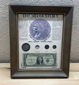 Colección de monedas enmarcadas The Silver Story monedas de plata de Estados Unidos y billete de $1 - Imagen 1 de 4