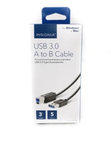 Insignia Connettore Cavo USB 3.0 A a B per Hard Disk Esterni Lettori Docks $ - Foto 1 di 3