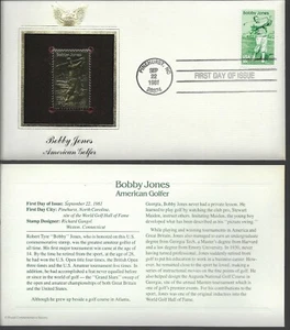 Bobby Jones-American Golfer--1st day issue-Golden Replica - Picture 1 of 1
