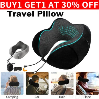 Memory Foam U Shaped Travel Pillow Neck Support Soft Head Rest Plane Car Cushion - Image 1 of 4