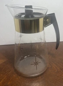 Vintage Corning Atomic Starburst 6 Cup Coffee Pot Carafe with Lid - Picture 1 of 5