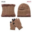 Winter Warm Knitted Hat Scarf Gloves Set Neck Warmer And Neck Scarf Beanie Hat