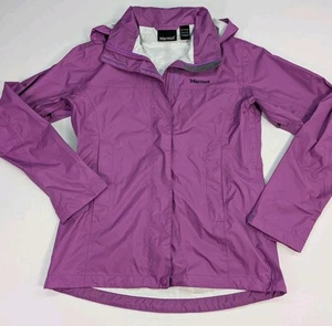 Marmot Rain Coat Women's XS PreCip Waterproof Windbreaker Purple Stowable Hood - Picture 1 of 13