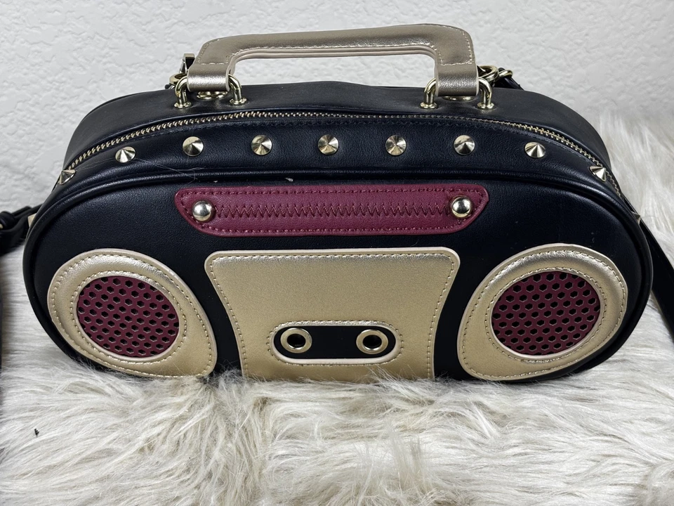 "Encantadora Cartera Bandolera Charlie Boom Box 11"" de Ancho Retro Bolso Festival Nueva sin Etiquetas" Foto 1 de 4