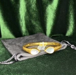 Julie Vos Avalon Cuff Iridescent Clear Crystal NWT 24k Gold Plated - Picture 1 of 5