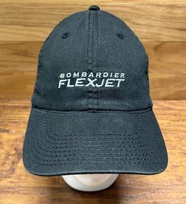 Bombardier Flexjet Sombrero Negro El Juego Correa Bordada Aviación Jet Cap Foto 1 de 4